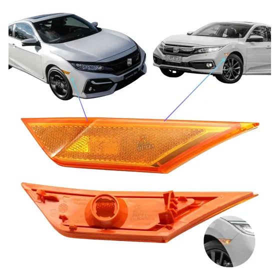 Par Lanterna Pisca Páralama Civic G10 2016 A 2023 Laranja