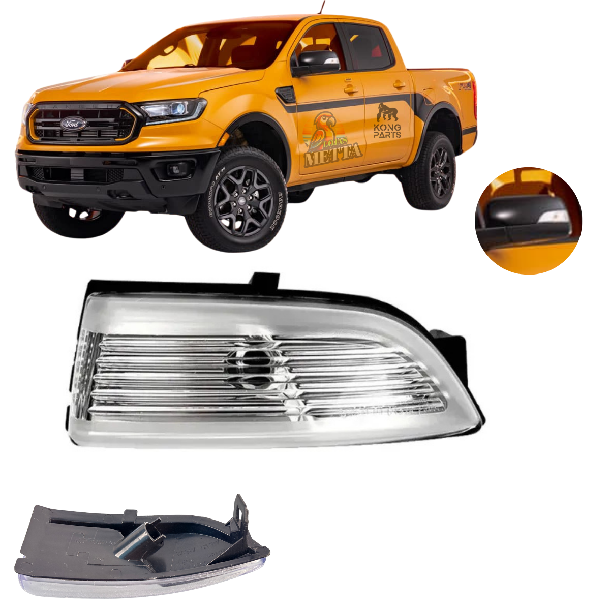 Pisca Seta Retrovisor Ford Ranger Direito 2012 Até 2022